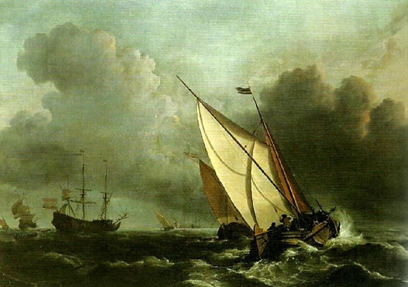 willem van de velde  the younger a rising gale oil painting image